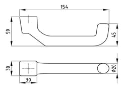 Drücker mit Springsystem auf Schild