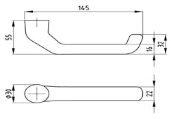 Drücker mit Springsystem auf Schild